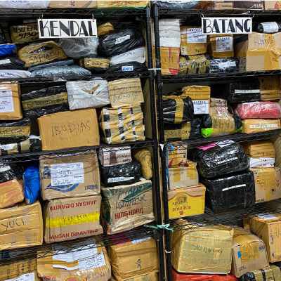 Rows of packages in Office
